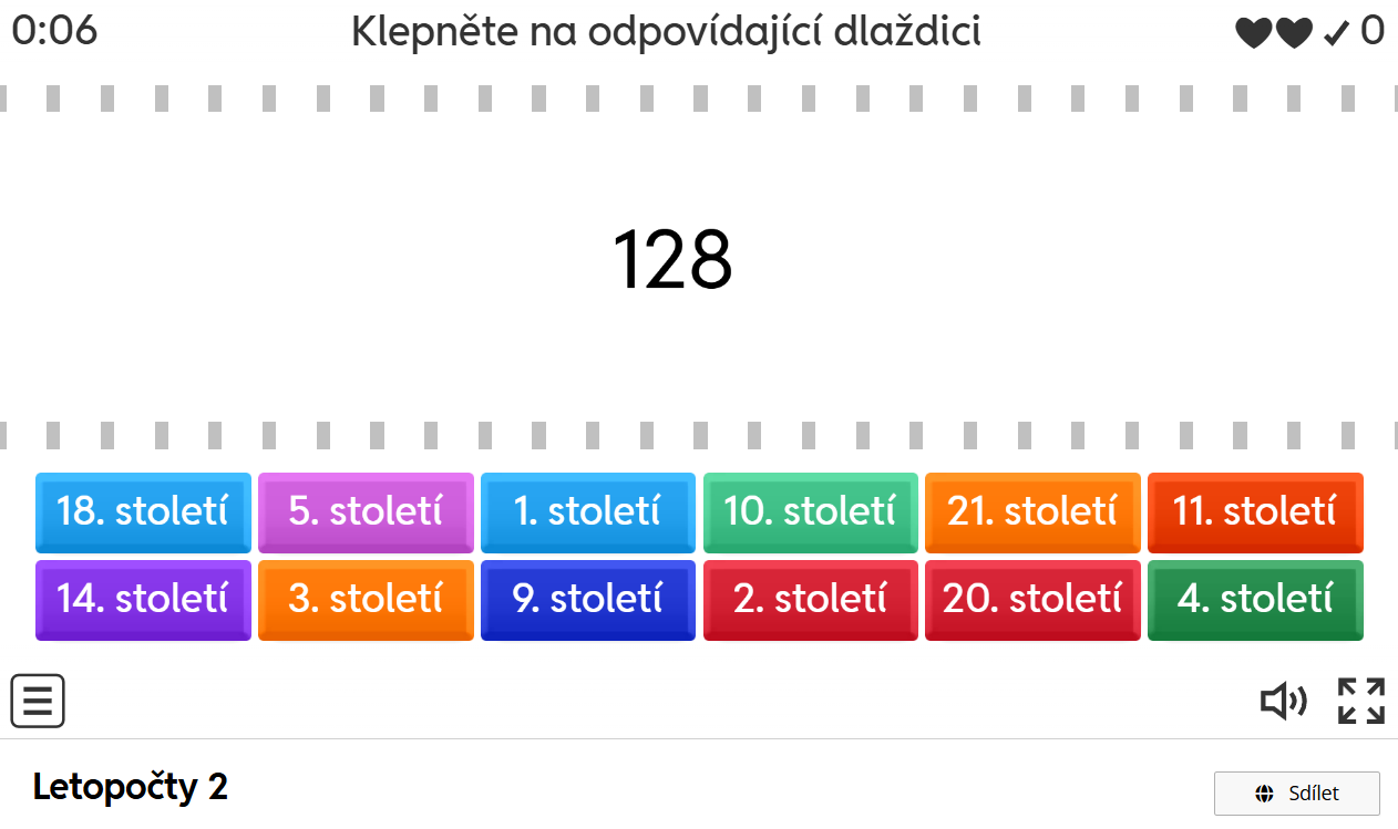 Urči správné století